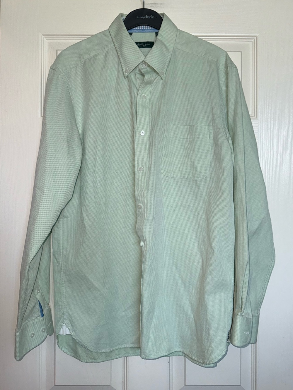 Men's Bobby Jones Light Green Button-Down Shirt- Large
